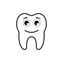 Tooth icon vector. Tooth Fairy illustration sign. Funny tooth symbol or logo.