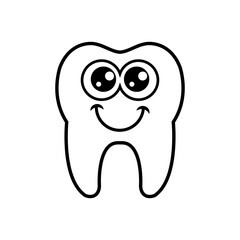 Tooth icon vector. Tooth Fairy illustration sign. Funny tooth symbol or logo.
