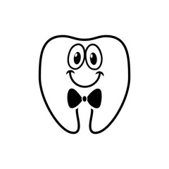 Tooth icon vector. Tooth Fairy illustration sign. Funny tooth symbol or logo.