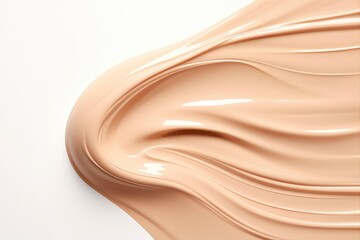 Closeup View Of Beige Bb Cream On White Background