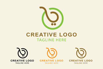 Shop logo. Shopping cart with letter b inside circle. suitable for retail store logo, store, shop, etc. simple logo design editable. © sa design