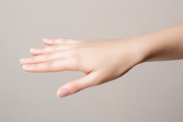 Closeup Of Manicured Womans Hand In Studio Shot