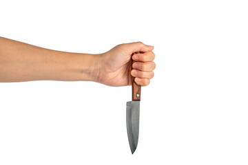 Hand and knife on a transparent background 