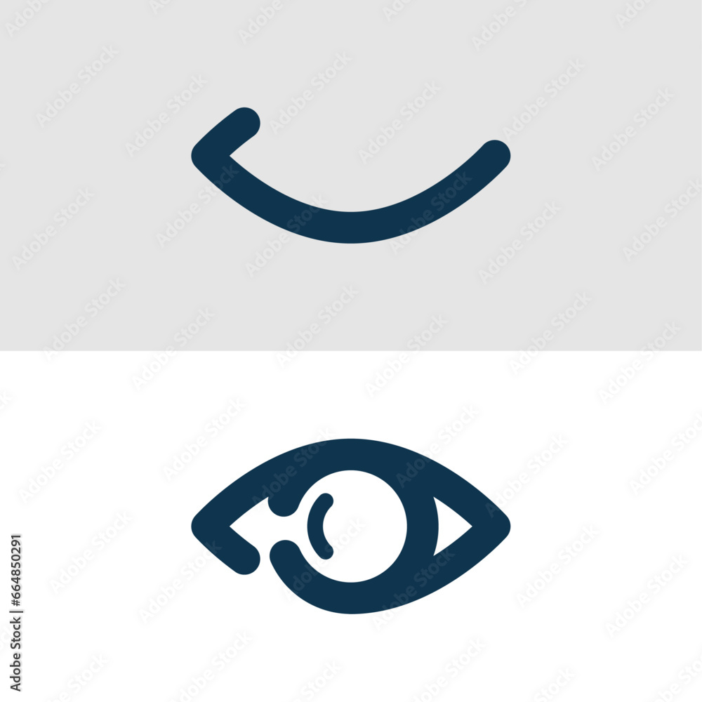 Poster password code see and hide concept illustration design line icon vector