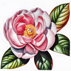 Vibrant Camellias: Capturing the Beauty of Spring.(Generative AI)