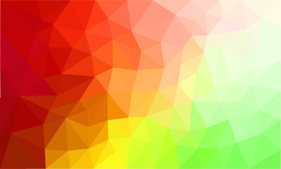 Red Green and Yellow Background with triangle square geometric pattern.bright poly abstract background texture.