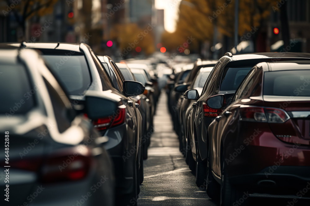 Poster A typical urban traffic jam scenario showcasing inefficiency in transport and city planning