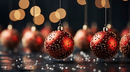 Realistic Christmas Background With Flying Ornaments, Merry Christmas Background , Hd Background