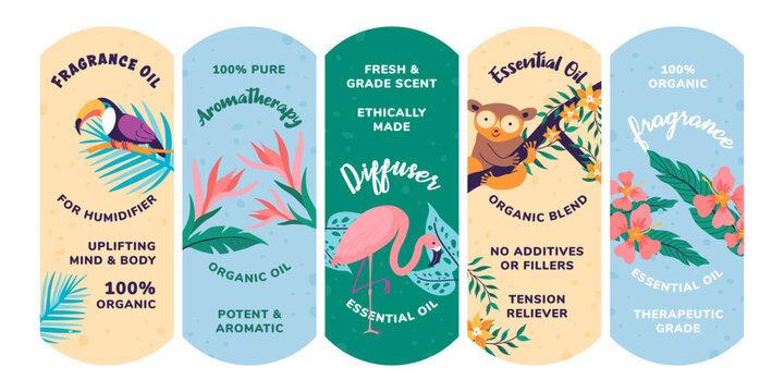 Sticker set for fragrance oil package decoration