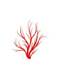 Human veins. Red silhouette vessel