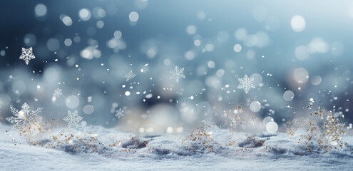 Fototapeta na wymiar White snowy background. Flowing snowflakes. Christmas concept.