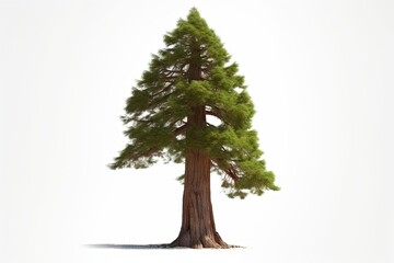 Sequoia tree isolated on white background