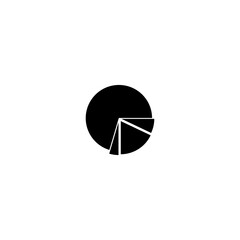 Pie chart icon  isolated simple on white 