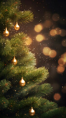 Obraz na płótnie Canvas Christmas green spruce tree. AI generated image.