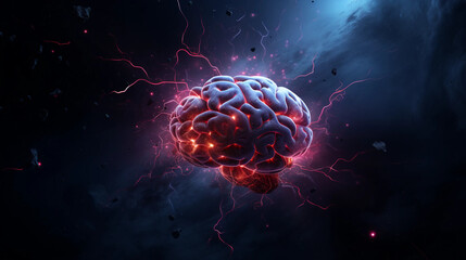 Brain concept in the deep space