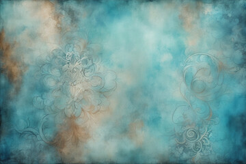 Toned wall old texture in blue colors, abstract background, gradient.
