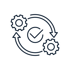 Optimization concept. Vector linear icon isolated on white background.