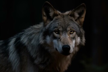 wolf in the night. Generative AI