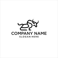 simple Minotaur line icon logo vector design, modern gryphon logo pictogram design