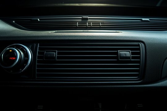 Modern car interior air conditioner auto. Vehicle inside dash ventilation. Generate Ai