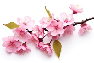 Sakura flowers isolated on white background.