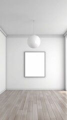 Fototapeta na wymiar empty room with window and wall with frame generative in ai