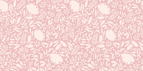 Pastel pink ditsy floral pattern, vector background for the summer, cute wallpaper
