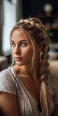 Fototapeta premium Schöne blonde Frau - Gesicht Close Up