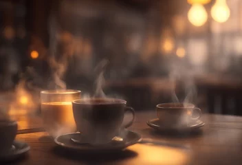 Foto op Plexiglas cup of coffee on a table © emdadul