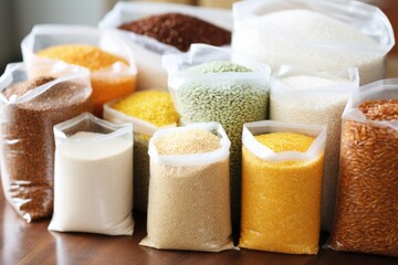 bulk buying items such as rice or lentils