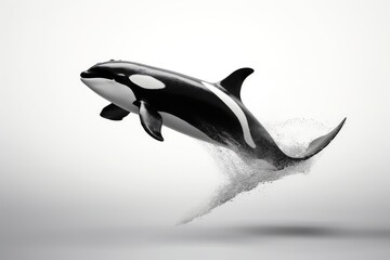 Fototapeta premium Breathtaking Image Of Black And White Orca Jumping