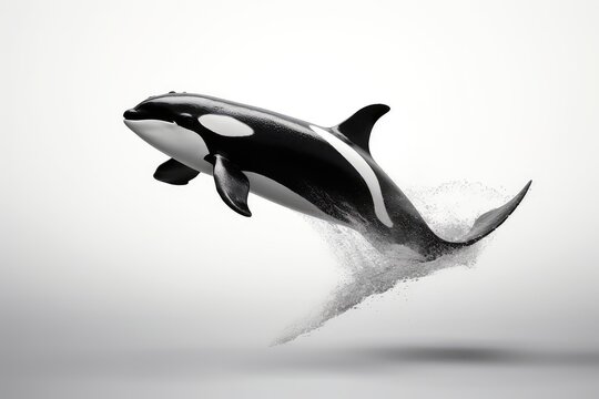 Breathtaking Image Of Black And White Orca Jumping
