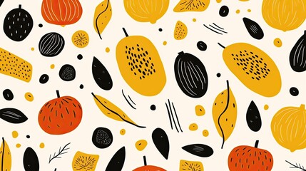 Custom blinds with your photo Abstract vegetables pattern. Hand drawn doodle vegetarian food. Vegetable kitchen illustration concept.