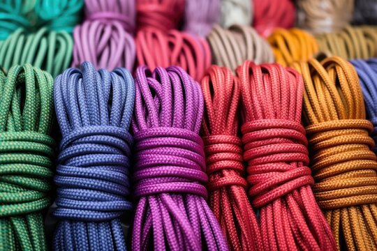 multicolored paracord ropes for camping gear production