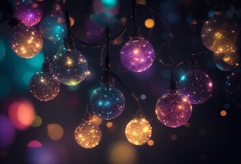 Fototapeta na wymiar Christmas background with lights