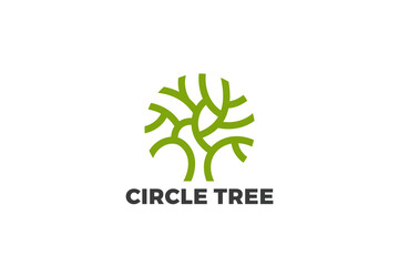 Circle Tree Logo Abstract Design Luxury Wellness Style Vector template.