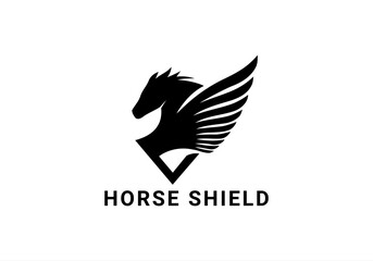 horse logo, racing, horse jumping, horse shield, horse flag logo, flag,