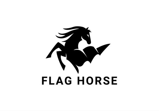 horse logo, racing, horse jumping, horse shield, horse flag logo, flag,