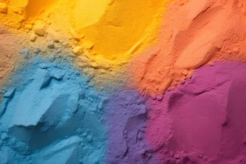 Foto op Plexiglas Close up of multi coloured sand background. © MdImam