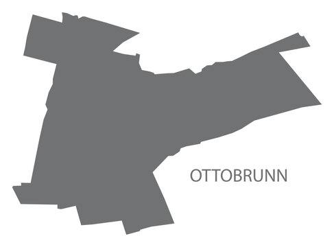 Ottobrunn German city map grey illustration silhouette shape