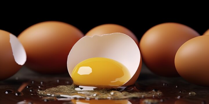 some of the eggs are photographed at close range with the egg breaking in front of them. Generative AI