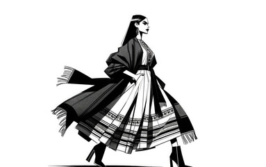 Fototapeta premium silhouette of a woman in a dress