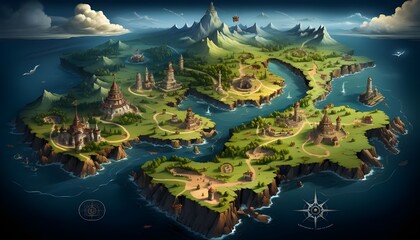 Fototapeta na wymiar fantasy map