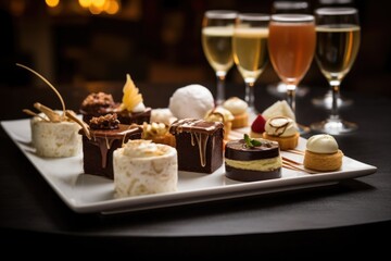 Obraz na płótnie Canvas platter of gourmet desserts for engagement celebration