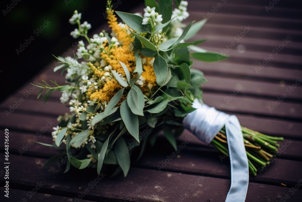 Wall mural swedish wedding bouquet with myrtle flower