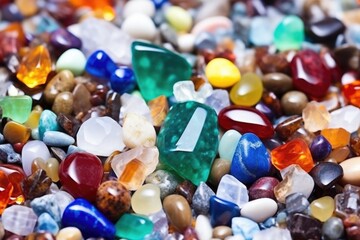 close shot of a pile of gemstones and beads