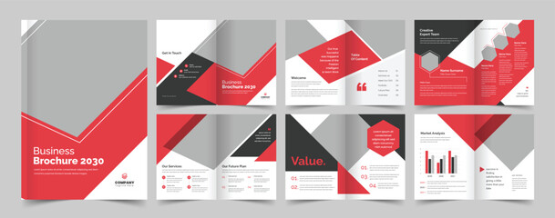 Brochure template, Corporate brochure layout, Project Proposal, Company profile, Annual report, 12 pages