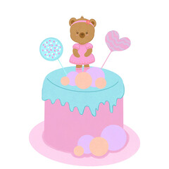 teddy bear on cake