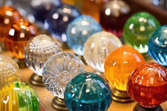 macro shot of dresser knobs meticulously displayed