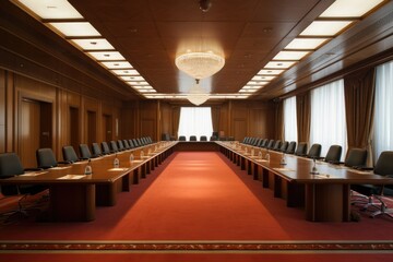 big governmental conference room with a long table